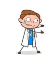 Cartoon Doctor Trying to Pull Vector Illustration