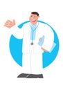 Cartoon doctor, vector