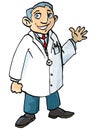 Cartoon doctor in white coat