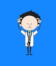 Cartoon Doctor - Worried Expression Illustration