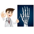 Cartoon doctor with x-ray film Royalty Free Stock Photo