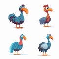 Cartoon dodo bird cheerful vibrant color vector