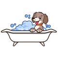 Cartoon Dog Bath Royalty Free Stock Photo