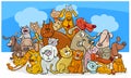 Cartoon dog and cats characters Royalty Free Stock Photo