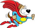 Cartoon dog dressed as a super hero.