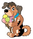 Cartoon dog eating ice cream Royalty Free Stock Photo