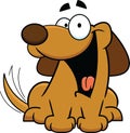 Cartoon Dog Happy Tail Wagging Royalty Free Stock Photo
