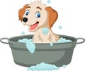 Cartoon dog having a bath Royalty Free Stock Photo