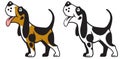 Cartoon dog logo side view