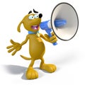 Cartoon dog with megaphone Royalty Free Stock Photo