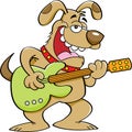 Cartoon dog playing a guitar Royalty Free Stock Photo