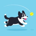 Cartoon dog running after ball Royalty Free Stock Photo