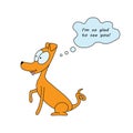 Cartoon dog thinks