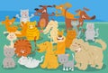 Cartoon dogs and cats comic animal characters Royalty Free Stock Photo