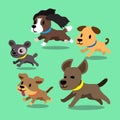 Cartoon dogs running set Royalty Free Stock Photo