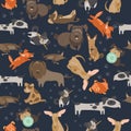 Cartoon dogs seamless pattern Royalty Free Stock Photo