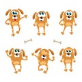 Cartoon dogs - vector set. Isolated illustration Royalty Free Stock Photo