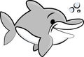 Cartoon dolphin swimming underwater vector illustration Royalty Free Stock Photo