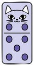 Cartoon Domino with a Cat Face Illustration Royalty Free Stock Photo