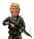 Cartoon of Donald Trump in soldier uniform- Illustrated by Erkan Atay