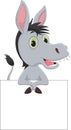 Cartoon Donkey with blank sign Royalty Free Stock Photo