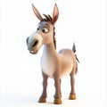 Charming Cartoon Donkey, Cheerful Farm Animal Illustration Royalty Free Stock Photo