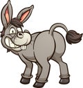 Cartoon donkey looking back and smiling