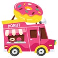 Cartoon Donut Food Truck