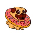 Cartoon donut pug