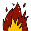 cartoon doodle burning flame Royalty Free Stock Photo