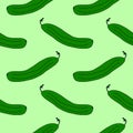 Cartoon doodle cucumber seamless pattern. Vegetable background. Royalty Free Stock Photo