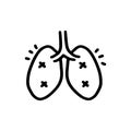 Cartoon Doodle of Damaged or infected lung, Vector and illustration