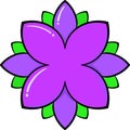 Hand drawing Purple cartoon doodle flower vector Ipad Pro Procreate drawing with Apple Pencil Royalty Free Stock Photo