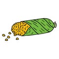cartoon doodle of fresh corn on the cob Royalty Free Stock Photo