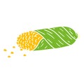 cartoon doodle of fresh corn on the cob Royalty Free Stock Photo