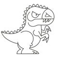 Cartoon doodle illustration of cartoon dinosaur for coloring book, t-shirt print design Royalty Free Stock Photo