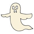 Cartoon doodle linear ghost isolated on white background. Royalty Free Stock Photo