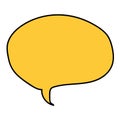 Cartoon doodle linear speech bubble isolated