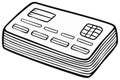 Cartoon doodle of a stack of credit cards for payment and financial concepts Royalty Free Stock Photo
