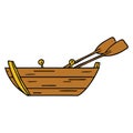 cartoon doodle of a wooden boat Royalty Free Stock Photo