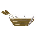 cartoon doodle of a wooden row boat Royalty Free Stock Photo