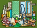 Cartoon doodles home repair illustration Royalty Free Stock Photo