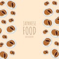 cartoon dorayaki, japanese food frame border background