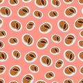 cartoon dorayaki, japanese food seamless pattern on colorful background