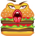 Cartoon Double Cheeseburger vector