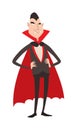 Cartoon Dracula Halloween vector illustration. Funny character