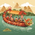 Cartoon Dragon Boat Festival