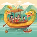 Cartoon Dragon Boat Festival