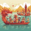 Cartoon Dragon Boat Festival