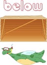 Cartoon dragon diver floats below the box. English grammar